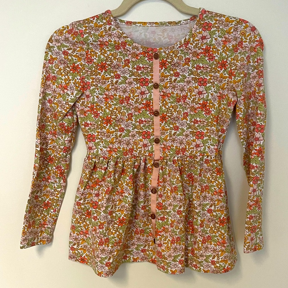 Serendipity girls long sleeve floral top size 9-10